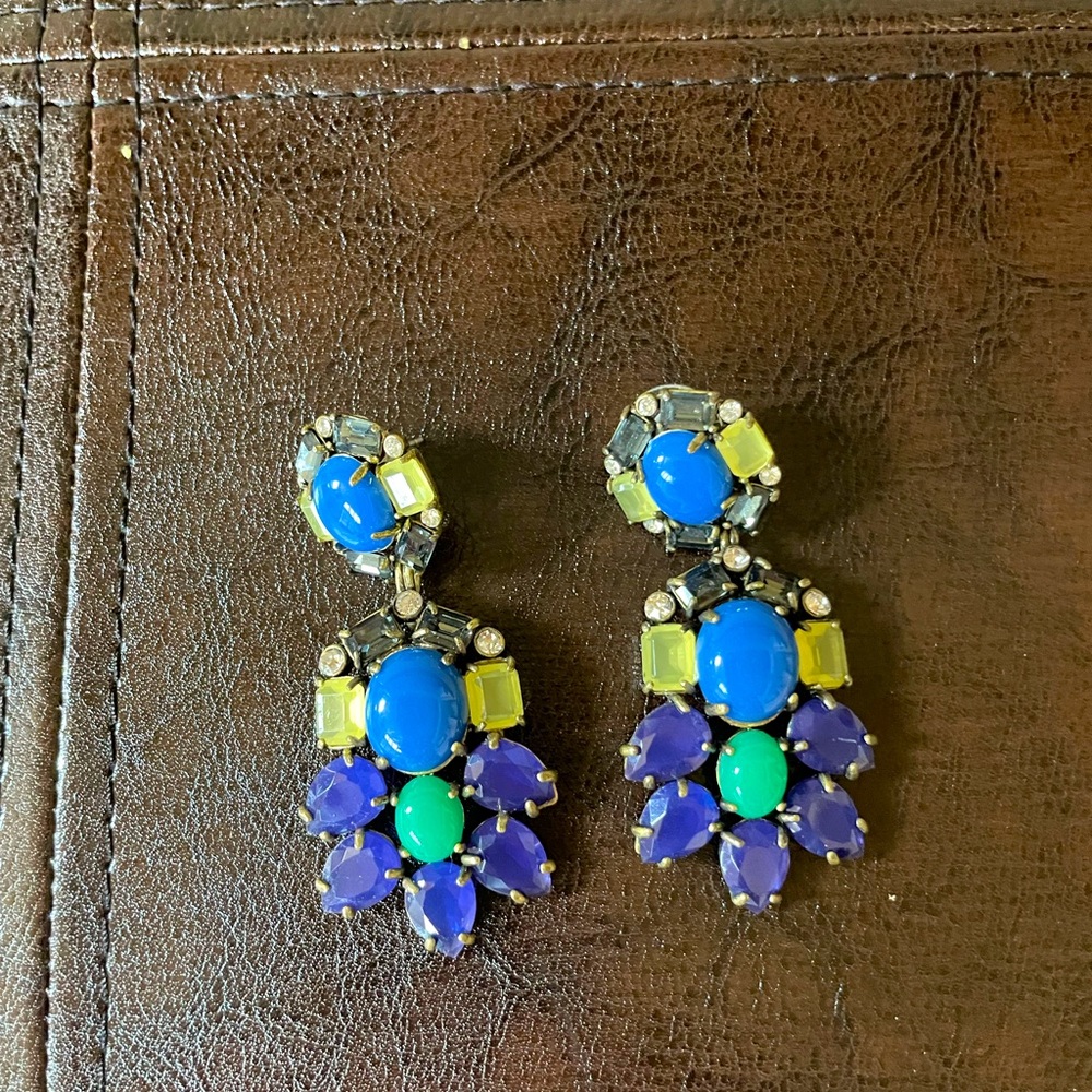Blue detachable statement earrings